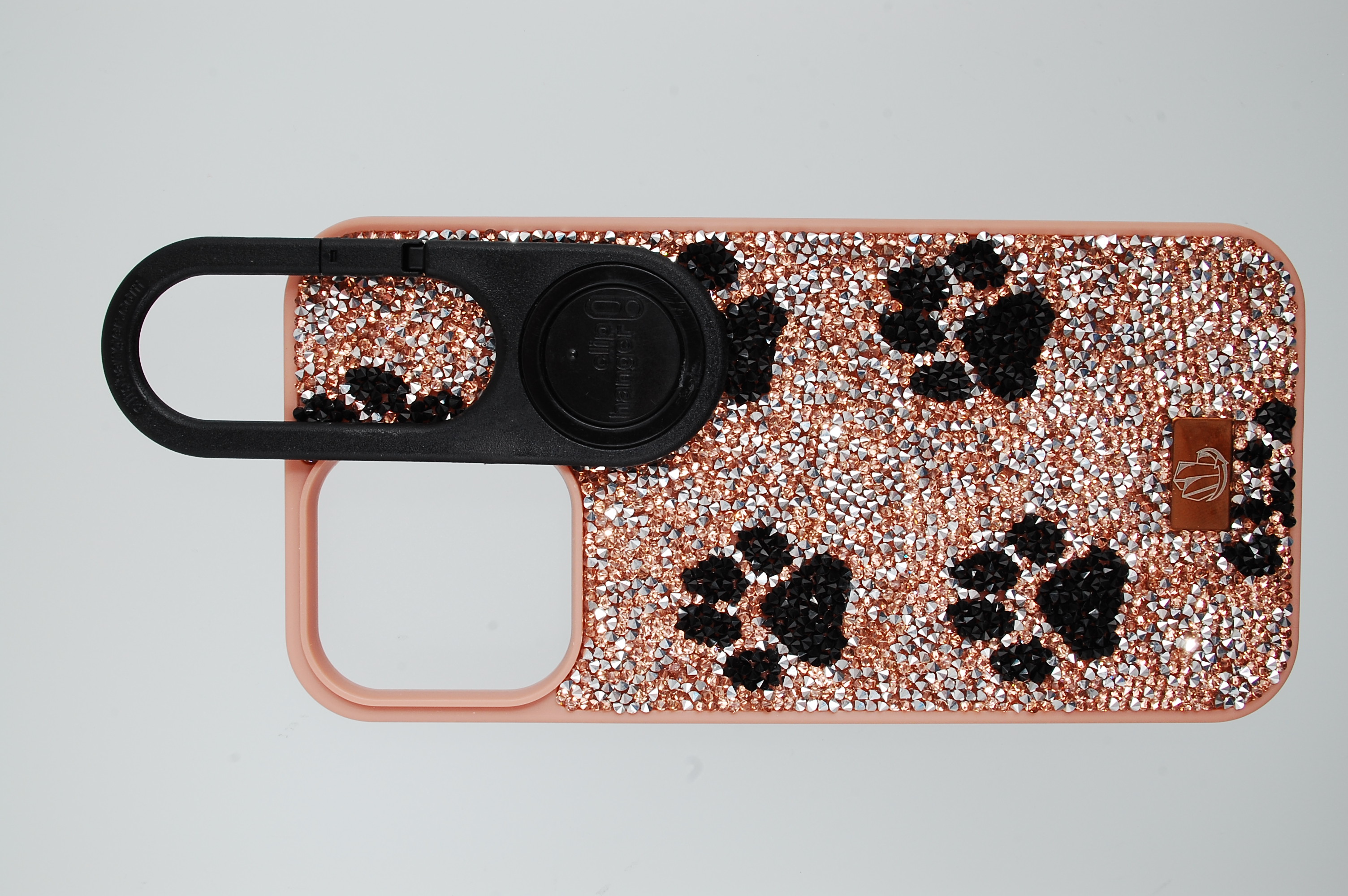 Pro Case - Apple iPhone 14 Pro Max Onyx Crystal Rose Gold with Black Paws